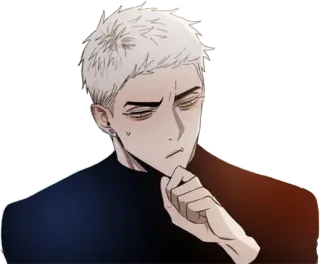 🤔 485deff7 Anime, Manga, Portret, Man, Serieus, Emotie, Personage telegram sticker