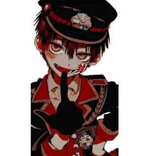 🥰 c56206e6 Anime, Personage, Middelvinger, Handschoen, Uniform, Cartoon, Rood telegram sticker