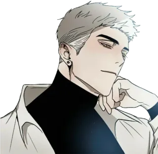 🙂 e76115a1 man, anime, personage, portret, tekening, oorbel telegram sticker