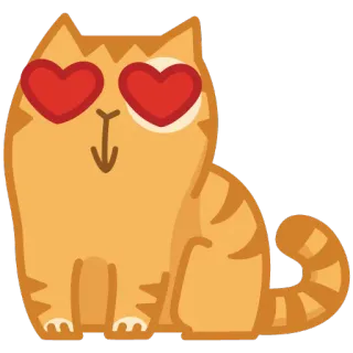 😍 2b2f8c31 kucing, cinta, mata hati, hewan, peliharaan, imut telegram sticker