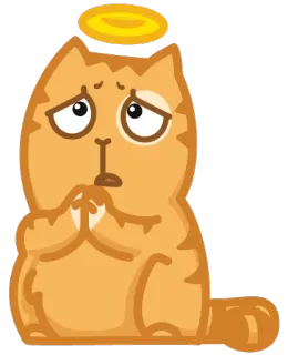 😇 a21b6a45 kucing, malaikat, halo, imut, kawaii, stiker telegram sticker