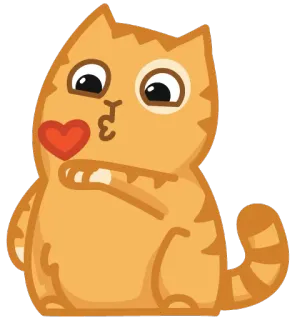 😘 a6e83759 kucing, cinta, hati, imut, ciuman, binatang telegram sticker