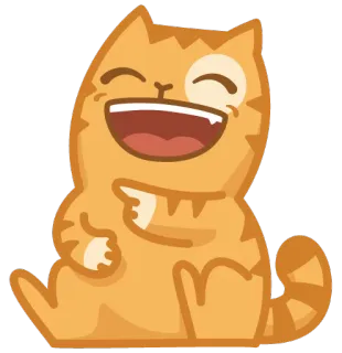 😃 ce561fa2 kucing, tertawa, bahagia, kucing oren, kucing kartun, lucu telegram sticker