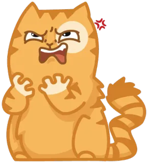 😡 fc5deea3 kucing, marah, jijik, kartun, stiker, oranye, kucing telegram sticker