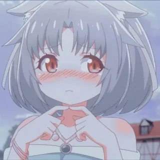 😳 df428f85 动漫, 女孩, 猫耳, 可爱, 脸红 telegram sticker