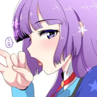 😍 f962564e うまい 动漫, 女孩, 紫发, 可爱, 卡哇伊 telegram sticker