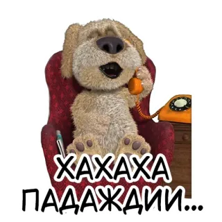 🤣 dc8ba9da ХАХАХА
ПАДАЖДИ... chó, hoạt hình, chó biết nói, điện thoại, động vật telegram sticker