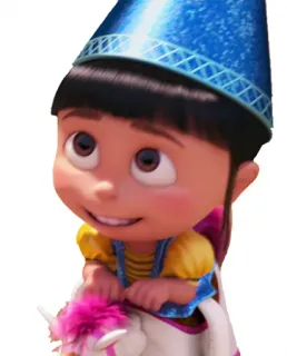 😅 71f100c6 Agnes Despicable Me แอกเนส, มิสเตอร์แสบร้ายเกินพิกัด, เด็กผู้หญิง, ยูนิคอร์น, การ์ตูน whatsapp sticker