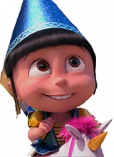 😃 ebfe0108 Agnes Despicable Me แอ็กเนส, มิสเตอร์แสบร้ายเกินพิกัด, การ์ตูน, ยูนิคอร์น whatsapp sticker