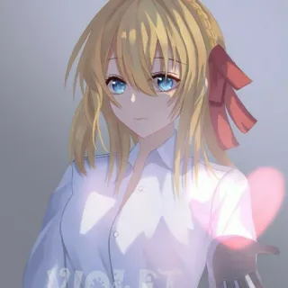 ❤️ aa65a128 Violet Evergarden VIOLET anime, violet evergarden, character, girl, cute, heart telegram sticker