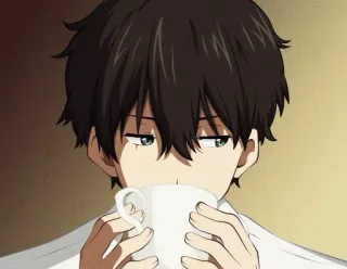 🩸 342a6bc4 Anime, Cowok, Minum, Kopi, Teh, Lucu, Estetis whatsapp sticker