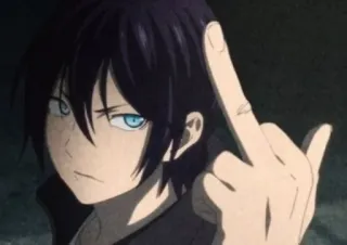 🩸 cdad0929 Yato Noragami Anime, Jari tengah, Ofensif, Yato, Noragami, Kasar whatsapp sticker