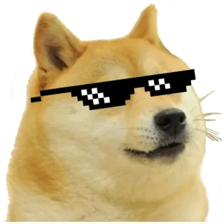 ๐ 294fdb8c Doge dog, meme, sunglasses, pixelated, doge, internet telegram sticker
