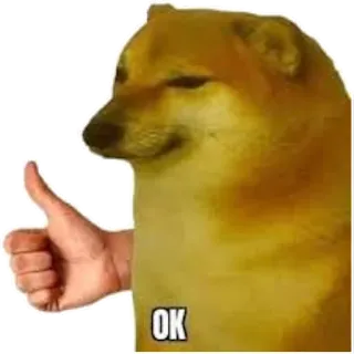 ๐ 2ba6cd7e OK doge, dog, thumbs up, ok, meme telegram sticker