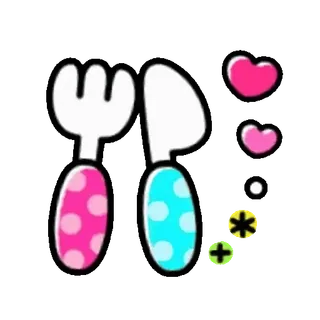 🤗 7f166afa coltello, forchetta, cibo, cuori, carino, cucina, mangiare, posate telegram sticker