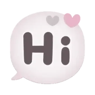 🤗 906a393c Hi saluto, ciao, carino, cuori, bolla telegram sticker