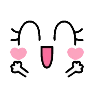 😊 45c29e79 可爱, 卡哇伊, 表情符号, 贴纸, 粉色, 黑色, 脸, 舌头 telegram sticker