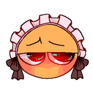 😒 157e11d0 emoji, maid, cute, anime, cartoon, illustration, sticker telegram sticker