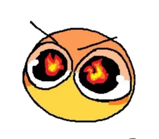 😠 16927b5c emoji, angry, fire, eyes, cartoon, sticker telegram sticker
