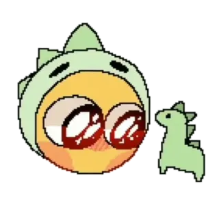 🦖 1f5e0daf emoji, cute, dinosaur, pixel art, sticker telegram sticker