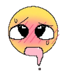 😏 2a02532d emoji, smirk, flushed, anime, pixel art telegram sticker