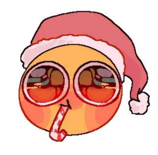 🎅 75063442 emoji, christmas, santa hat, cute, candy cane telegram sticker