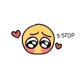 🥺 8cd99fec S-STOP emoji, pleading face, love, hearts, stop, cute telegram sticker