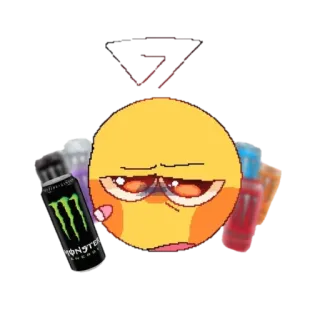😒 9b46f7ed emoji, monster energy, tired, drinks, cartoon telegram sticker
