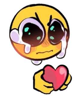 ❤️ a15d27b3 emoji, sad, crying, heart, love, cute, cartoon telegram sticker