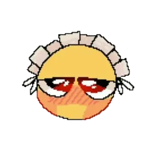 🧹 b154a747 emoji, pixel art, maid, kawaii, cute, blushing telegram sticker