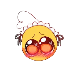 😳 bd592c74 emoji, maid, cute, kawaii, anime, blushing, heart eyes telegram sticker