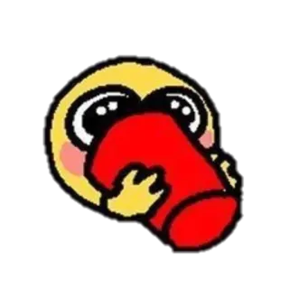 🥤 c3924be3 emoji, cup, drinking, cute, yellow, face telegram sticker