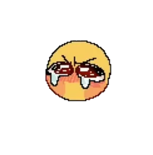 😢 c3c8c689 emoji, crying, pixel art, sad, face, tears, emotional telegram sticker