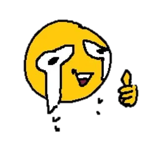 👍 cf8327a1 emoji, crying, thumbs up, meme telegram sticker