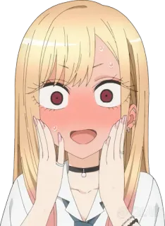 😳 0cb46db6 Marin Kitagawa My Dress-Up Darling 动漫, 女孩, 脸红, 可爱, 表情, 喜多川海梦, 更衣人偶坠入爱河 telegram sticker