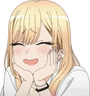 ☺ 108b58aa Marin Kitagawa My Dress-Up Darling 动漫, 可爱, 女孩, 快乐, 喜多川海梦, 更衣人偶坠入爱河 telegram sticker