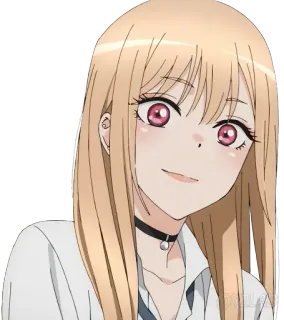 😊 36bfa342 Marin Kitagawa My Dress-Up Darling 动漫, 女孩, 金发, 可爱, 微笑, 喜多川海梦, 更衣人偶坠入爱河 telegram sticker