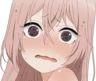 😵‍💫 707f9315 动漫, 女孩, 担心, 尴尬 telegram sticker