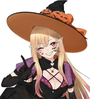 😉 8b50ac1c Marin Kitagawa 动漫, 万圣节, 女巫, 喜多川海梦 telegram sticker