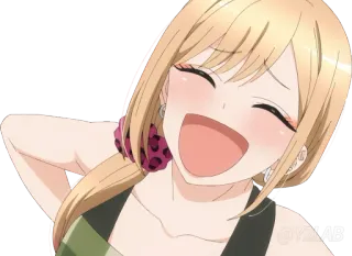 😂 a546f7a8 Marin Kitagawa My Dress-Up Darling 动漫, 女孩, 微笑, 金发, 喜多川海梦, 更衣人偶坠入爱河 telegram sticker