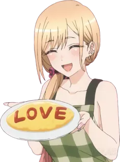 ❤ ce94d007 LOVE 动漫, 女孩, 食物, 爱, 可爱, 蛋包饭 telegram sticker