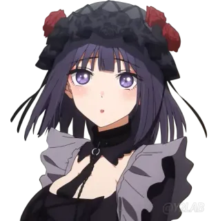 🥺 ef33df90 Marin Kitagawa My Dress-Up Darling 动漫, 女孩, 可爱, 喜多川海梦, Cosplay, 紫色头发 telegram sticker