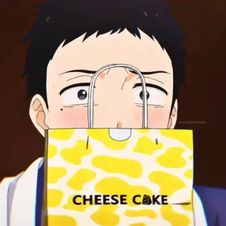 🎭 167ee526 CHEESE CAKE Anime, Personagem, Bolsa, Amarelo, Cheesecake telegram sticker