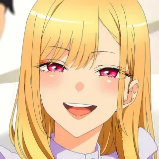 💈 0219bac6 Marin Kitagawa My Dress-Up Darling 动漫, 女孩, 微笑, 金发, 喜多川海梦, 更衣人偶坠入爱河, 可爱 telegram sticker