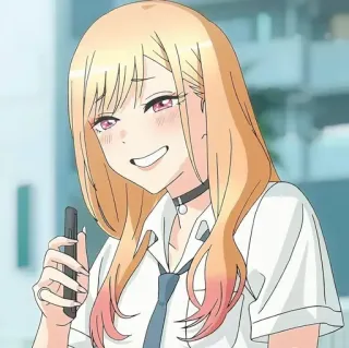 💈 2e45c2fb Marin Kitagawa My Dress-Up Darling 动漫, 角色, 女孩, 校服, 金发, 更衣人偶坠入爱河, 喜多川海梦 telegram sticker