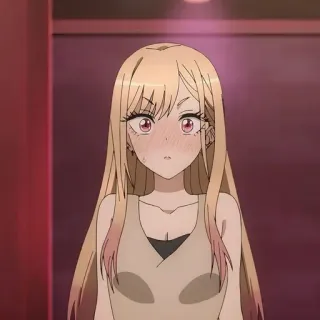 💈 65e6027c Marin Kitagawa My Dress-Up Darling 动漫, 喜多川海梦, 更衣人偶坠入爱河, 可爱, 脸红, 动漫女孩 telegram sticker