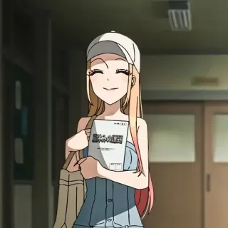 💈 a1815a17 Marin Kitagawa My Dress-Up Darling 星たの伝説 动漫, 女孩, 微笑, 书, 喜多川海梦, 更衣人偶坠入爱河, Cosplay, 快乐 telegram sticker