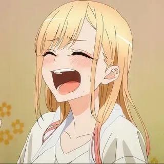 💈 bfc47de0 动漫, 卡通, 女人, 金发, 微笑, 快乐 telegram sticker