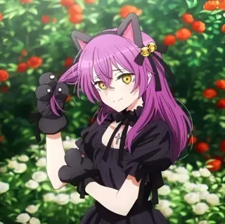 💈 d1ff3361 动漫, 猫耳, 动漫女孩, 紫色头发, 可爱, 漫画 telegram sticker