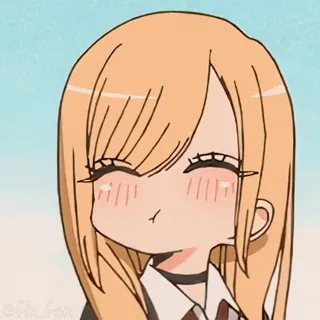 😋 56837602 @fkx_fox 动漫, 卡通, 可爱, 女孩, 脸红 telegram sticker